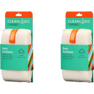 Cleanlogic | Sustainable Body Exfoliator | Duo pack/ 2 stuks | exfolieert de huid | Scrub | stimuleert de bloedsomloop, bijdragen aan lymfedrainage en zorgen voor een gladdere huid