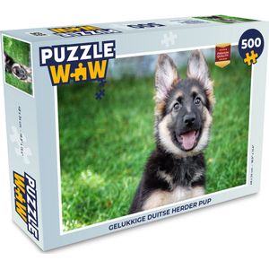 Uni-Toys - Duitse herdershond puppy, staand - met riem - 26 cm (hoogte