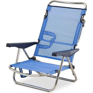 Strandstoel inklapbaar met lage rugleuning en handgrepen 81 x 62 x 86 cm 4 standen wasbare stof en stabiliserende voeten voor meer veiligheid beach sling chair