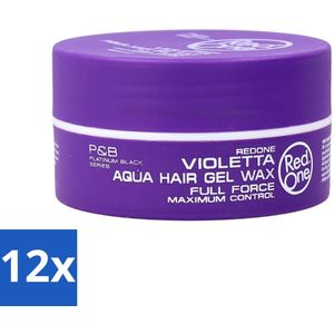 Red One - Haarwax - Quicksilver - Aqua Hair Gel Wax - Voor Sterke Hold & Glans - 150 ml - Voordeelverpakking - 12 stuks