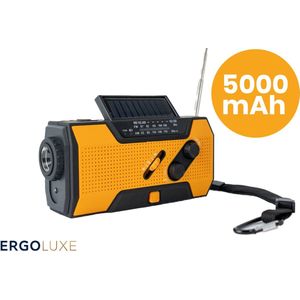 Noodradio op Zonne-energie - 5000 mAh Powerbank - AM/FM Weerradio - Opwindbare Radio - SOS Alarm 135dB - LED Zaklamp & Leeslamp