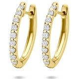 14K geelgouden klapoorringen lab grown diamant 0.25ct (2x 0.125ct) h si 19,5 mm - 4033720
