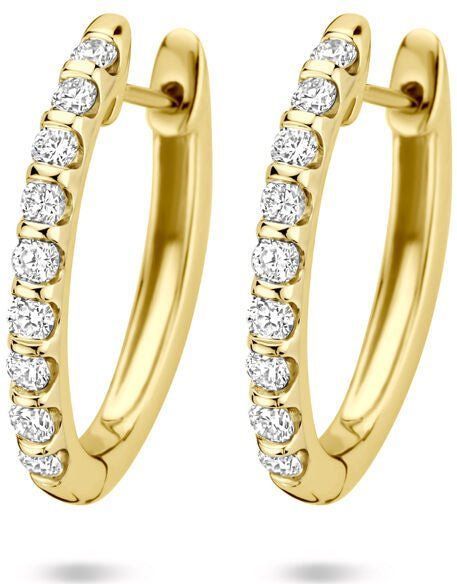 14K geelgouden klapoorringen lab grown diamant 0.25ct (2x 0.125ct) h si 19,5 mm - 4033720