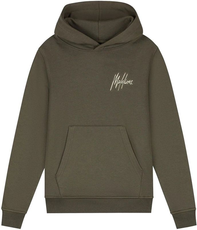 Malelions - Kids Striped Signature Hoodie - Moss Green - Hoodie