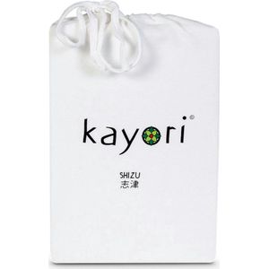 Kayori matrasbeschermer split - White Jersey - (hoekhoogte 40 cm) TLKAY005039 - B 180 x L 200/220 cm - Luchtdoorlatend - Geschikt voor Verstelbare Matras