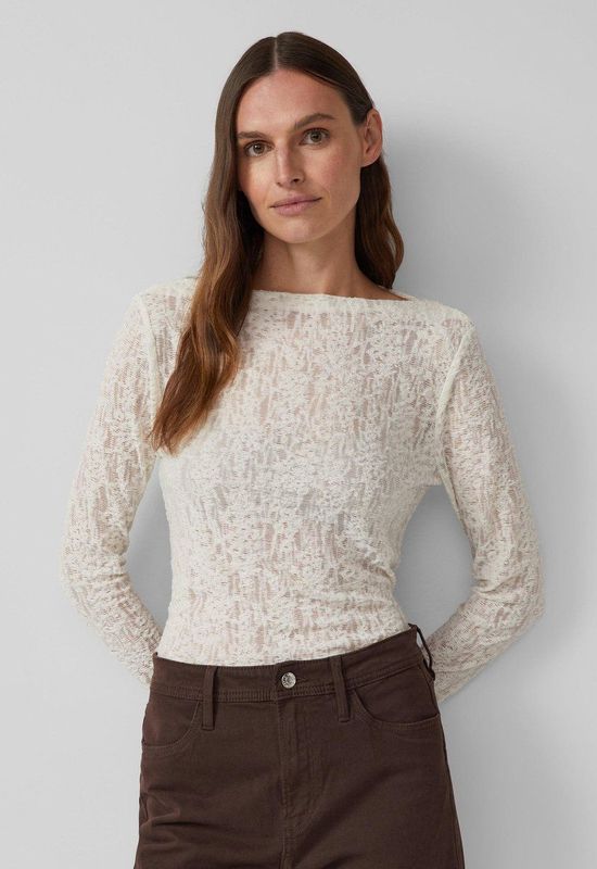 s.Oliver - Longsleeve - Semi-transparant - Zacht Jersey Kant