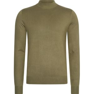 Mario Russo - Heren Sweaters Turtle Neck Trui Tarmac - Groen - Maat XXL