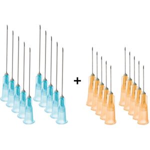 Terumo - Gelaat Steriele Naalden - 25g - 0.5 x 16 mm - Oranje - 10 Stuks + 23g - 0.6 x 25 mm - Blauw - 10 stuks - Gerstkorrel - Milia - Comedonen - Combideal (20 stuks)
