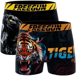 Freegun jongens boxershorts - microvezel - 2-pack - maat 164/176 - Tijger/panter