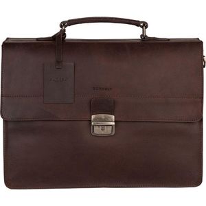 Burkely Vintage Dean Briefcase 3-Comp - Aktetas - Bruin