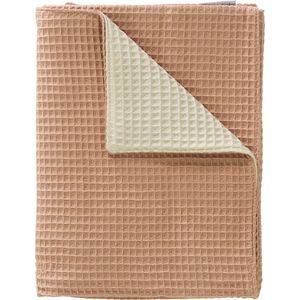 Cottonbaby Wiegdeken - Wafel - roze/room - 75x90 cm