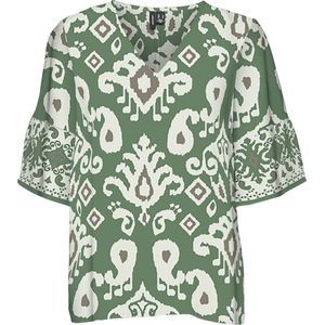 Vero Moda T-shirt Vmjoy 2/4 V-neck Top Wvn Lcs 10312176 Hedge Green/joy Dames Maat - M