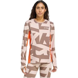 Adidas Multi Synthetic Lange Mouwen Basislaag Beige S Vrouw