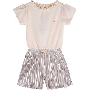 NONO - Syl combi jumpsuit with structured jersey top+plissee pants - Pearled Ivory - Maat 104