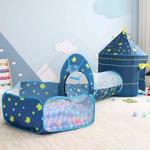 Speeltent - Speeltent voor Kinderen Draagbare Kids Play Tent Tunnel 3-in-1 Kasteel Pop Up Kruip Tunnel Ball Pool - Indoor Speelhuis Baby Peuters Kinderen