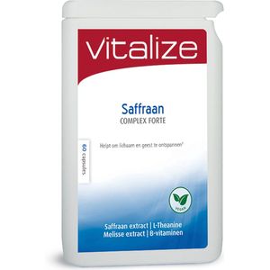 Vitalize Saffraan Complex 60 capsules | Voor een positieve gemoedstoestand en ondersteuning bij stress - Met 28 mg saffraan extract