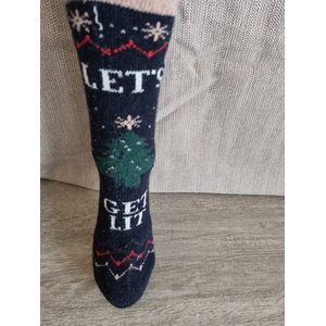 1 Paar - Alpaca Wollen Sokken - Maat 35-38 - Kerstsokken - Wintersokken - Huissokken - Cadeau Artikel