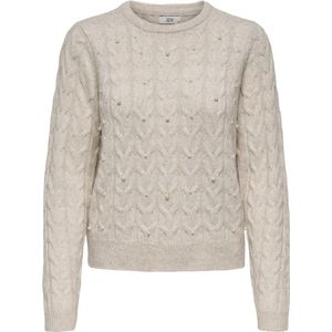 Jacqueline de Yong - Jdycarmen O-neck - Gebreide Trui - Birch/white Pear