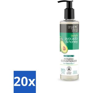 20 x Organic Shop - Natural Repairing Conditioner - Avocado & Honey - 280 ml - Herstel Haar - Voeding Haar - Beschadigd Haar - Droog Haar - Natuurlijke Conditioner