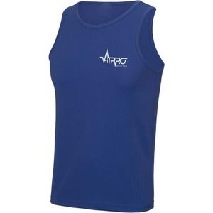 FitProWear Sporthemd Heartbeat Blauw Heren Maat XL - Hemden - Sportkleding - Trainingskleding - Polyester - Mouwloos - Shirt