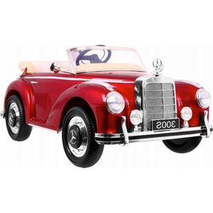 Elektrische Kinderauto Mercedes Benz 300S Oldtimer accu auto voor kinderen met afstandbediening ROOD Metallic