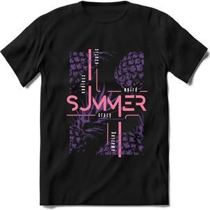 Crazy Summer | TSK Studio Zomer Kleding  T-Shirt | Paars | Heren / Dames | Perfect Strand Shirt Verjaardag Cadeau Maat 3XL