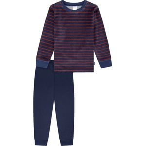 SCHIESSER - Boys World - Nachtkledij - Donkerblauw - Donkerrood - 2-delig