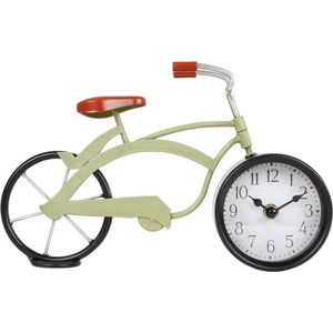 Klok ""Vintage Bike"" l.groen metaal 28,5x17,5x5cm