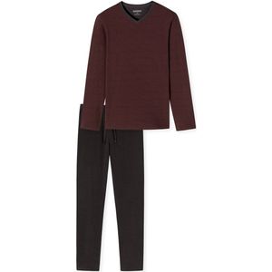 Schiesser Schiesser 95/5 Heren Pyjama V-hals Terracotta Brown