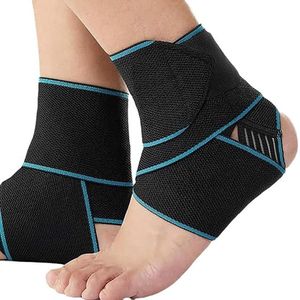 Enkelbescherming 2 stuks verstelbaar voor hardlopen en voetbal (blauw)