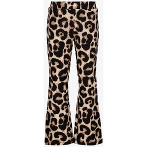TwoDay flared meisjes broek met panterprint beige zwart - Maat 92