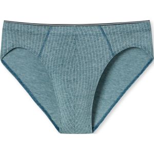 SCHIESSER 95/5 slip (1-pack) - heren supermini organic cotton gedessineerd denim blauw - Maat: M