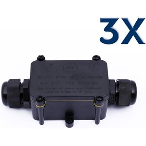 Set van 3 Waterdichte lasdoos - 2 voudig 4-8MM - IP68 - Waterproof kabeldoos - Kabelverbinder - Centraaldozen - Voor 2 kabels