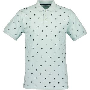 Blue Seven poloshirt - heren poloshirt - 321159 - aqua print - maat L