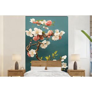 Bloemen - Bloesem - Kersen - Tak - Wit - Behangpapier