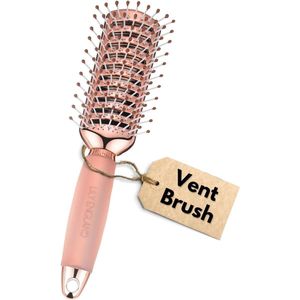 Ontluchtingsborstel met Gel Handgreep - Roze Gouden Haarborstel voor Gemakkelijk Ontwarren