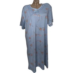 Dames nachthemd korte mouw 6558 M blauw