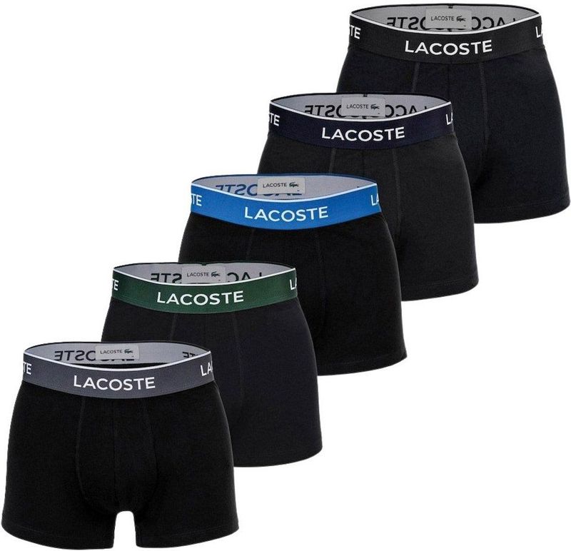 Lacoste - Trunk - Boxershorts - Zwart - Grijs - Blauw - Groen - 5-pack
