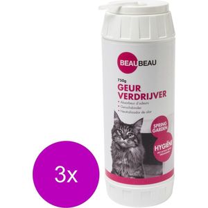Beaubeau Kattenbak Geurverdrijver - Kattenbakreinigingsmiddelen - 3 x 750 g Spring Garden