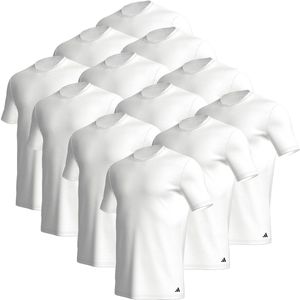 Set van 12 adidas T-shirts met ronde hals, herenondershirt, ronde hals, katoen, duurzaam