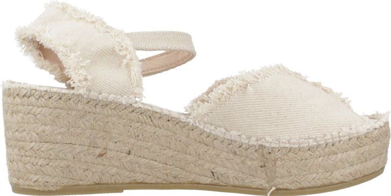 Espadrilles - Katoen - Gerafelde Afwerking - Open Teen en Hiel - Gespsluiting