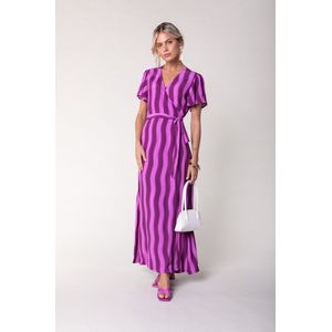Ava Stripes Real Wrap Maxi Dress - S