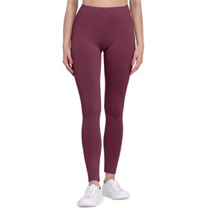 Bellivalini BLV-BLV50-147-LE Dames Leggings - Sport - Vrijetijdsbroek - Lang - Viscose - Sporbroek - Yogabroek - Wijnrood - XS