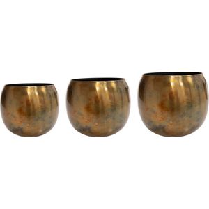 TS Collection - Bloempot Kian - Set van 3 - Aluminium - Sky Burn