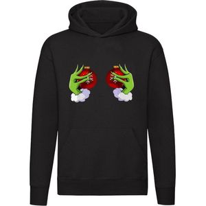 Kerstballen Met Monster Handen Hoodie - foute kersttrui - jingle balls - kerst - borsten - christmas - unisex