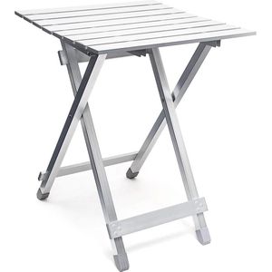 Campingtafel Klaptafel weerbestendig bijzettafel - HBT 61 x 495 x 475 cm - tuin robuust aluminium zilver