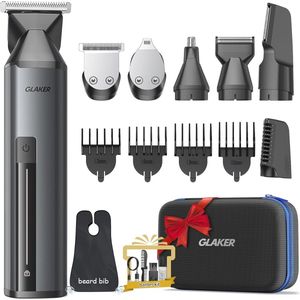 Professionele 6-in-1 Tondeuse voor Heren - Baardtrimmer, Lichaamshaartrimmer en Neus Tondeuse
