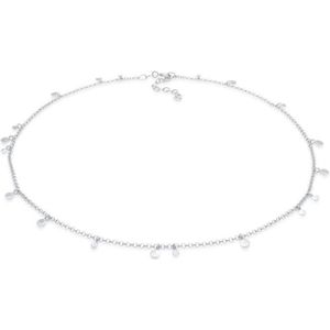 Elli Dames Halsketting Dames Choker Platelet Coin Geo Look Trend Blogger in 925 Sterling Zilver