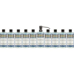 Handzeep Hammam Herbal 500 ml - set van 5 stuks - met gratis RVS zilverkleurige pomp - Voordeelverpakking