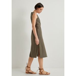 Midi-lengte V-kraag Midikleid